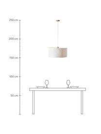 Pendelleuchte Galance mit Holz-Dekor, Lampenschirm: Stoff, Baldachin: Holz, Silberfarben, Ø 50 x H 25 cm