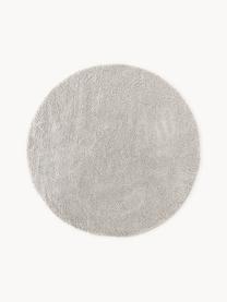 Okrúhly huňatý koberec s vysokým vlasom Leighton, Svetlosivá, Ø 120 cm (veľkosť S)