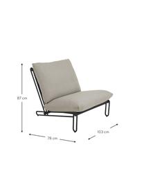 Fauteuil modulable avec cadre en métal Blixt, Noir, beige, larg. 103 x prof. 78 cm