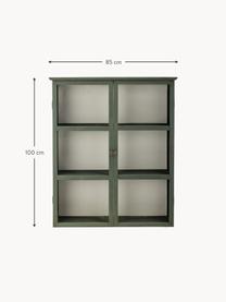 Vitrine Tone uit dennenhout, Frame: dennenhout, Donkergroen, B 85 x H 100 cm