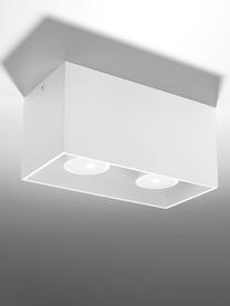 Plafón pequeño Geo, Lámpara: aluminio, Blanco, An 20 x Al 10 cm