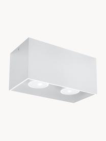 Kleine plafondspot Geo, Lamp: aluminium, Wit, B 20 x H 10 cm