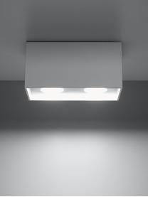 Kleine plafondspot Geo, Lamp: aluminium, Wit, B 20 x H 10 cm