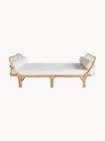 Daybed in rattan con cuscini Teramo, Rivestimento: 100% poliestere Il rivest, Struttura: rattan, Tessuto bianco latte, beige, Larg. 100 x Lung. 220 cm