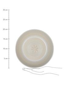 Porzellan-Suppenteller Sonia mit erhabener gemusterter Innenseite, 2 Stück, Porzellan, Weiß, Ø 20 cm