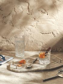Marmeren serveerplateau Han, B 38 cm, Dienblad: marmer, Handvatten: metaal, Beige, gemarmerd, B 27 x L 38 cm