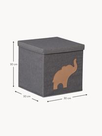 Boîte de rangement Premium, Gris foncé, éléphant, larg. 30 x prof. 30 cm
