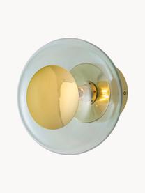 Ručne fúkané nástenné svietidlo Horizon, Mätovozelená, odtiene zlatej, Ø 21 x H 17 cm