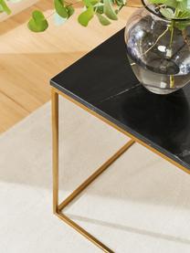 Table d'appoint marbre Alys, Plateau : granit noir Structure : couleur dorée, brillant, larg. 50 x haut. 50 cm