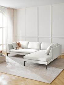 Ecksofa Emma mit Metall-Füßen, Bezug: Polyester 100.000 Scheuer, Gestell: Massives Kiefernholz, Bir, Füße: Metall, pulverbeschichtet, Webstoff Off White, B 302 x T 220 cm, Eckteil links