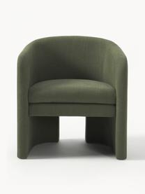 Poltrona lounge Mairo, Rivestimento: 54% poliestere, 36% visco, Struttura: legno di pino massiccio Q, Tessuto verde scuro, Larg. 68 x Prof. 62 cm