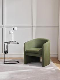 Fauteuil lounge Mairo, Tissu vert foncé, larg. 68 x prof. 62 cm