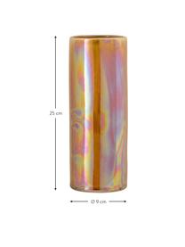 Vaso alto elegante in gres Anos, Gres, Arancione iridescente, Ø 9 x Alt. 25 cm