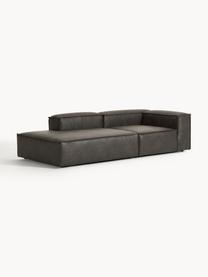 Diván modular de cuero reciclado Lennon, Tapizado: cuero reciclado (70% cuer, Estructura: madera maciza, madera con, Patas: plástico Este producto es, Cuero gris pardo, An 269 x F 119 cm, reposabrazos izquierdo