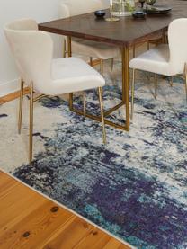 Design Niederflor-Teppich Celestial, Flor: 100 % Polypropylen, Hellbeige, Blautöne, B 200 x L 290 cm (Grösse L)