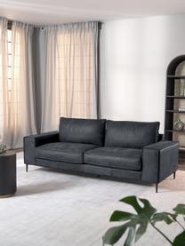 Leder-Sofa Brett (3-Sitzer), Bezug: Rindsleder, glatt, Gestell: Aluminium, lackiert, Leder Schwarzgrau, B 215 x T 90 cm