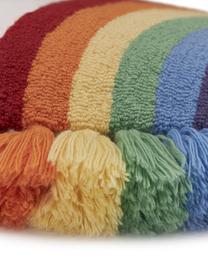 Kussenhoezen Cary met regenboog en kwastjes in multicolour, set van 2, Wit, multicolour, B 45 x L 45 cm