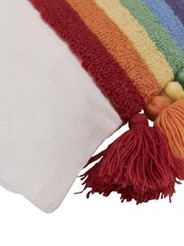 Kussenhoezen Cary met regenboog en kwastjes in multicolour, set van 2, Wit, multicolour, B 45 x L 45 cm