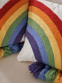 Kussenhoezen Cary met regenboog en kwastjes in multicolour, set van 2, Wit, multicolour, B 45 x L 45 cm