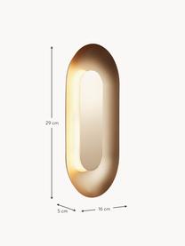 Dimmbare LED-Wandleuchte Sasi, Metall, beschichtet, Goldfarben, B 16 x H 29 cm