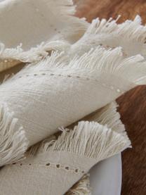 Serwetka z bawełny z frędzlami Hilma, 2 szt., 100% bawełna, Beżowy, S 45 x D 45 cm