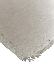 Serviette de table en coton avec franges Hilma, 2 pièces, Beige