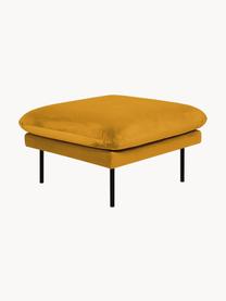 Sametová podnožka Moby, Horčicově žlutá, Š 78 cm, H 78 cm