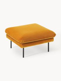 Pouf en velours Moby, Velours jaune moutarde, larg. 78 x prof. 78 cm