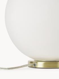 Tafellamp Beth van opaalglas, Lampenkap: glas, Lampvoet: vermessingd metaal, Wit, goudkleurig, Ø 25 x H 26 cm