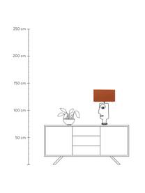 Grote tafellamp Face Orange, Lampenkap: katoen, Frame: gepoedercoat staal, Lampvoet: gepoedercoat staal, Oranje, zwart, 40 x 66 cm