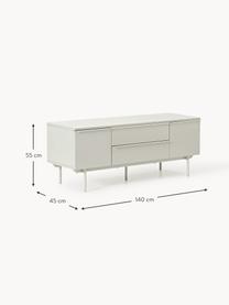 Credenza bassa in legno Elona, Beige chiaro, Larg. 180 x Alt. 55 cm