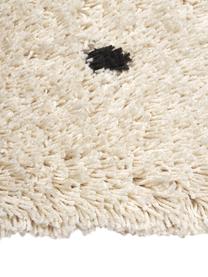 Passatoia a pelo lungo soffice taftata a mano Ayana, Retro: 100% cotone Il materiale , Beige e nero, a pois, Larg. 80 x Lung. 200 cm