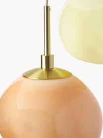 Lámpara de techo clusteer de vidrio opalino Josie, Cable: cubierto en tela, Multicolor, An 21 x F 13 cm