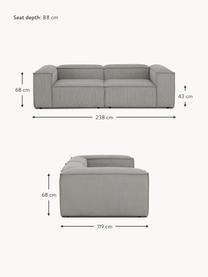 Modulares Sofa Lennon (3-Sitzer) aus Cord, Bezug: Cord (92 % Polyester, 8 %, Gestell: Massives Kiefernholz, Spe, Füße: Kunststoff Dieses Produkt, Cord Grau, B 238 x T 119 cm