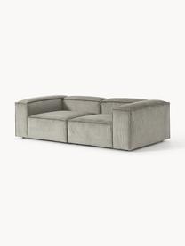 Modulares Sofa Lennon (3-Sitzer) aus Cord, Bezug: Cord (92 % Polyester, 8 %, Gestell: Massives Kiefernholz, Spe, Füße: Kunststoff Dieses Produkt, Cord Grau, B 238 x T 119 cm