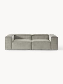 Modulares Sofa Lennon (3-Sitzer) aus Cord, Bezug: Cord (92 % Polyester, 8 %, Gestell: Massives Kiefernholz, Spe, Cord Grau, B 238 x T 119 cm