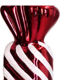 Kerstboomhanger Candy in de vorm van een snoepje, Glas, Rood, wit, B 3 x H 10 cm