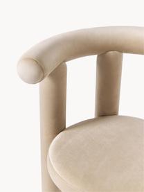 Samt-Polsterstuhl Calan, Bezug: 100 % Polyester (Samt) De, Gestell: Metall, Samt Beige, B 55 x T 52 cm