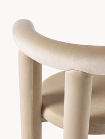 Chaise rembourrée en velours Calan, Velours beige, larg. 55 x prof. 52 cm