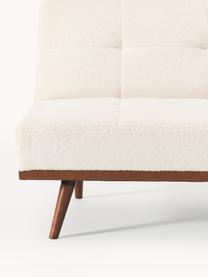 Teddy-Schlafsofa Evy (3-Sitzer), Bezug: Teddy (100 % Polyester) D, Gestell: Massives Kiefernholz, mit, Teddy Off White, Buchenholz, B 200 x T 86 cm