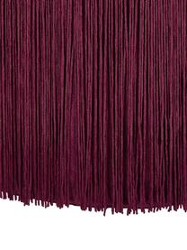 Puf z frędzlami Adriana, Tapicerka: aksamit bawełniany, Burgundowy czerwony, Ø 40 x W 40 cm