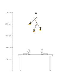 Lampada a sospensione a LED nera/dorata Diablo, Paralume: acciaio, Nero, dorato, Larg. 65 x Alt. 69 cm