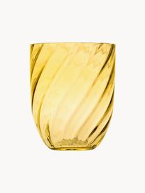 Súprava ručne fúkaných pohárov na vodu Swirl, 6 dielov, Sklo, Citrónová žltá, Ø 7 x V 10 cm, 250 ml