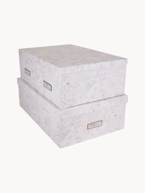 Set de cajas Inge, 3 pzas., Caja: cartón laminado, Gris claro, Set de diferentes tamaños