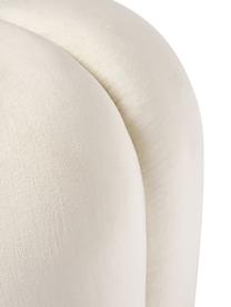 Fluwelen poef Cali, Bekleding: polyester fluweel, Fluweel crèmewit, Ø 46 x H 44 cm