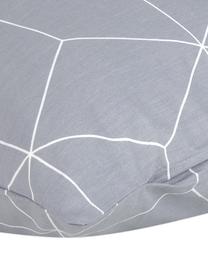 Baumwoll-Kopfkissenbezüge Lynn mit grafischem Muster, 2 Stück, Webart: Renforcé Fadendichte 144 , Grau, Cremeweiss, B 40 x L 80 cm