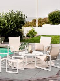 Silla para exterior Vevi, Estructura: aluminio con pintura en p, Asiento: textil, Blanco, An 57 x F 54 cm