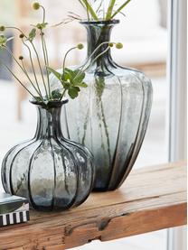 Velká skleněná váza Miyanne, Tmavě šedá, transparentní