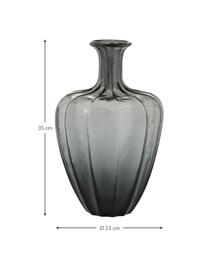 Vaso da terra in vetro soffiato Miyanne, Vetro, Grigio scuro trasparente, Ø 23 x Alt. 35 cm