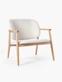 Sillón de roble Aurea, Tapizado: 100% poliéster Alta resis, Estructura: madera contrachapada, Patas: madera de roble maciza, Tejido beige, An 76 x F 73 cm